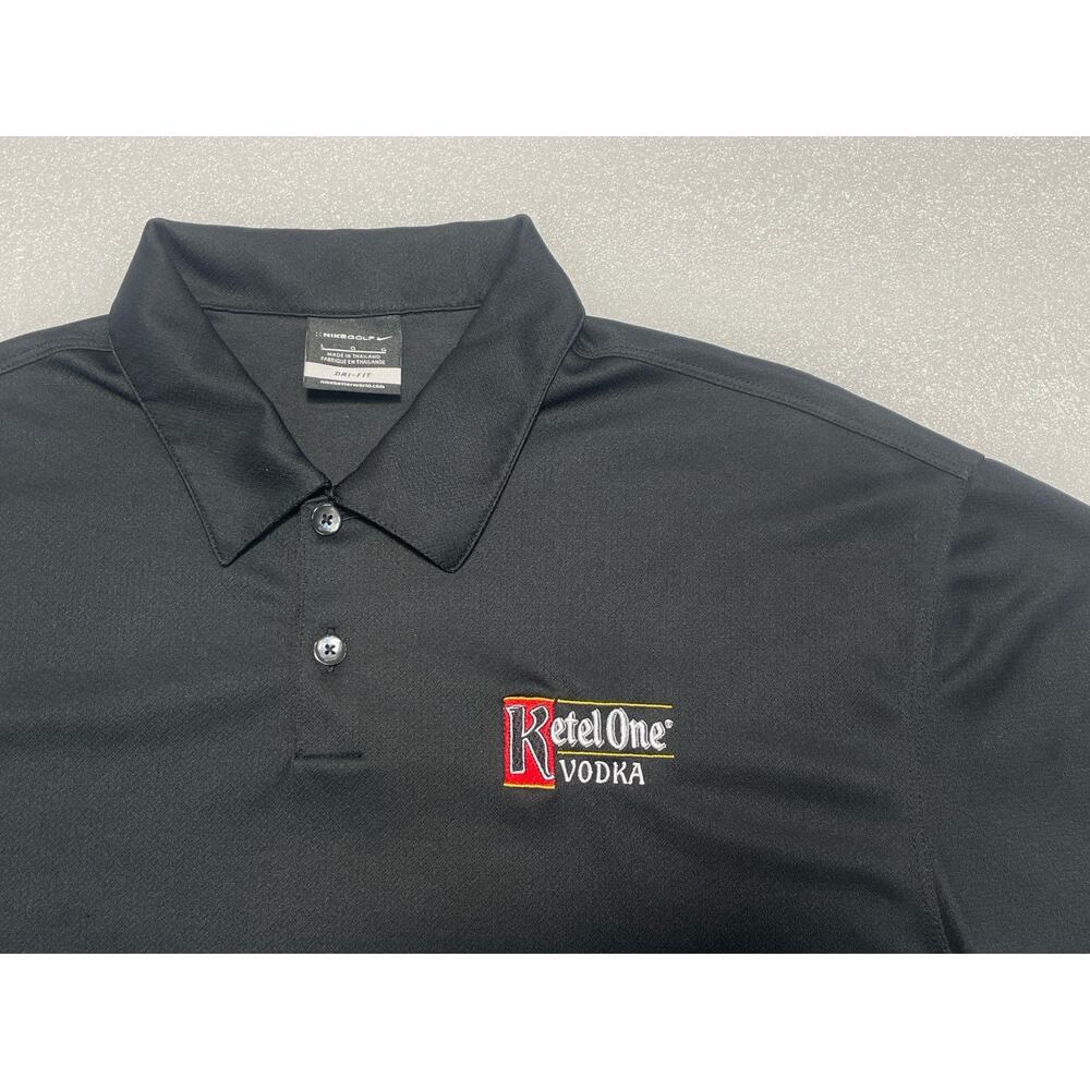 Ketel One Vodka ~ Nike Golf DriFit Polo Shirt Men's Large Black Tour Performance